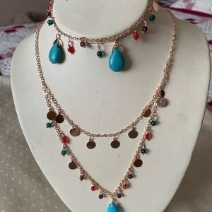3 pieces necklace set with case